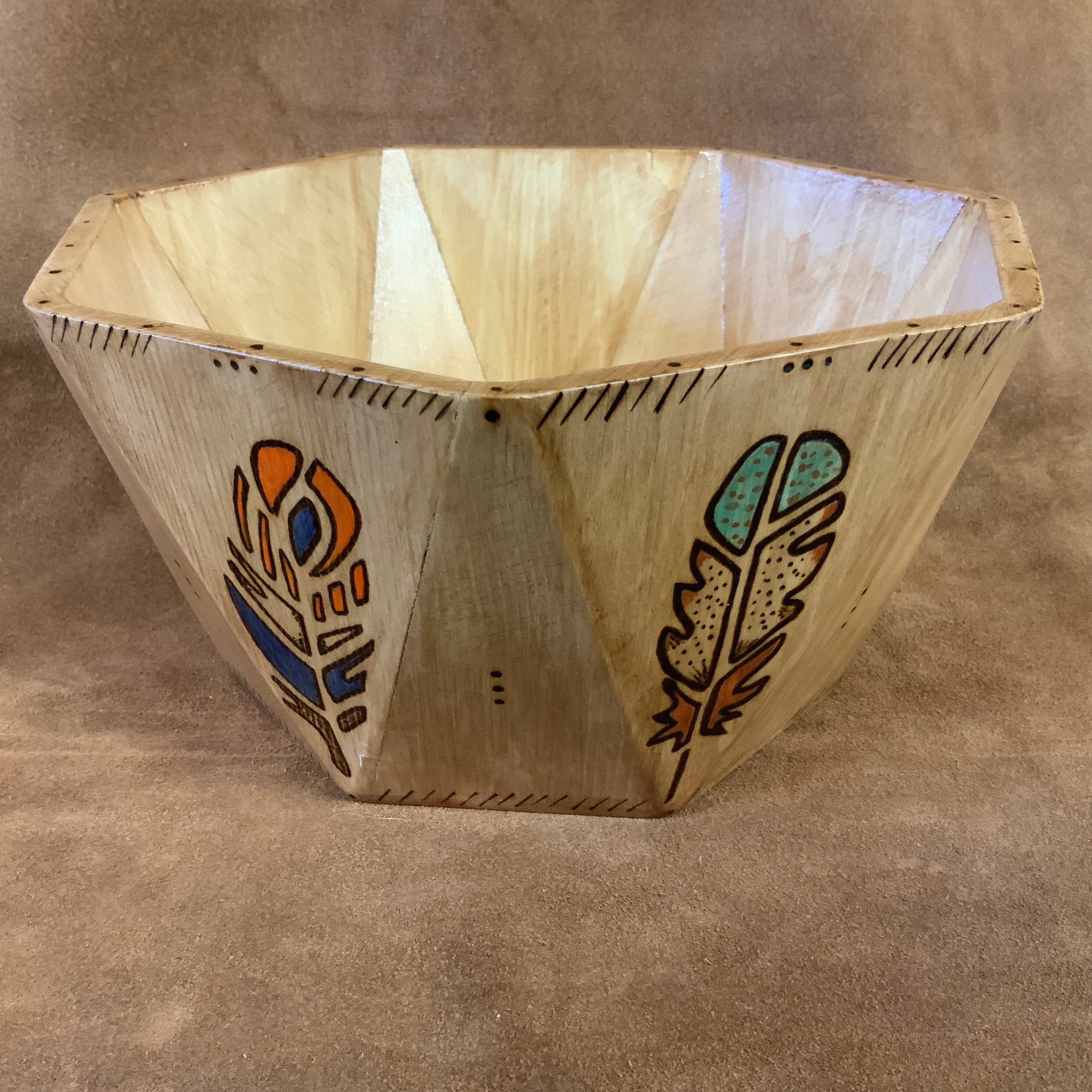 Native American Wood Bowl Handmade