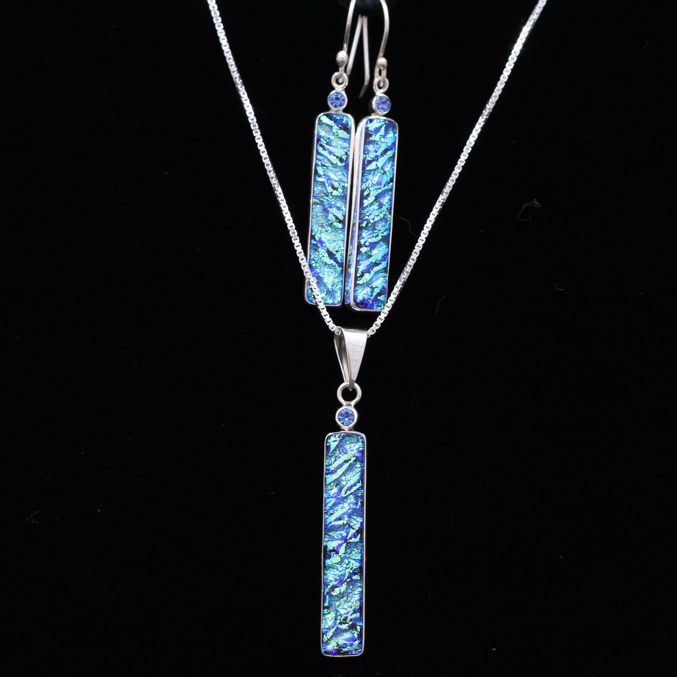 Long Rectangle Dream Glass Jewelry Set