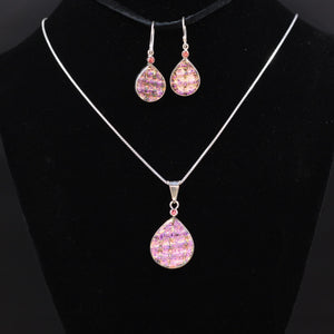 Sterling Silver 925 Dream Glass Rain Drop Set