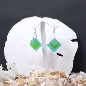 Multi Color Sea Glass Earrings