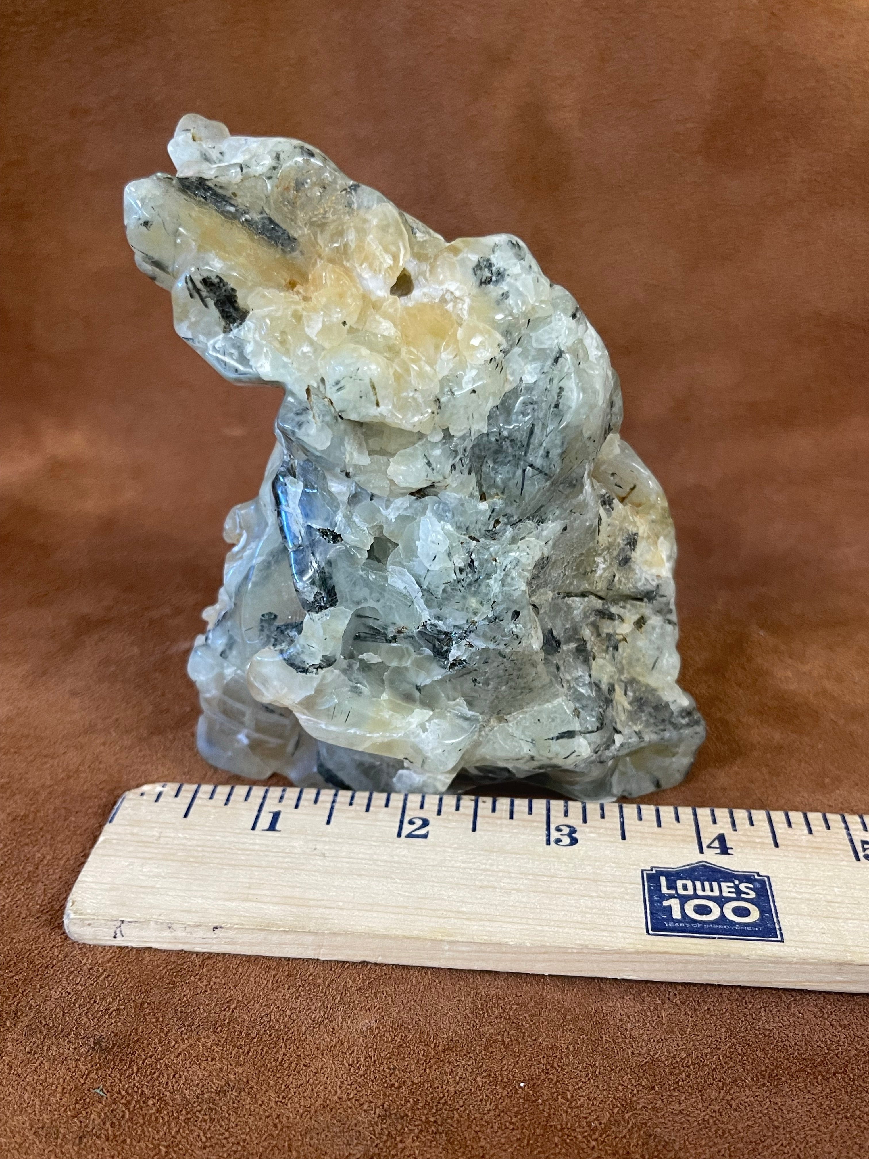 Prehnite Gemstone Skull