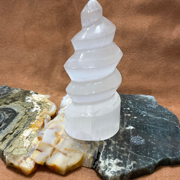 Spiral Selenite Crystal Towers Ideal For Healing