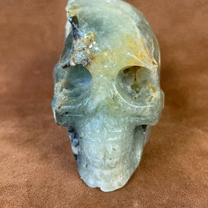 Prehnite Gemstone Skull