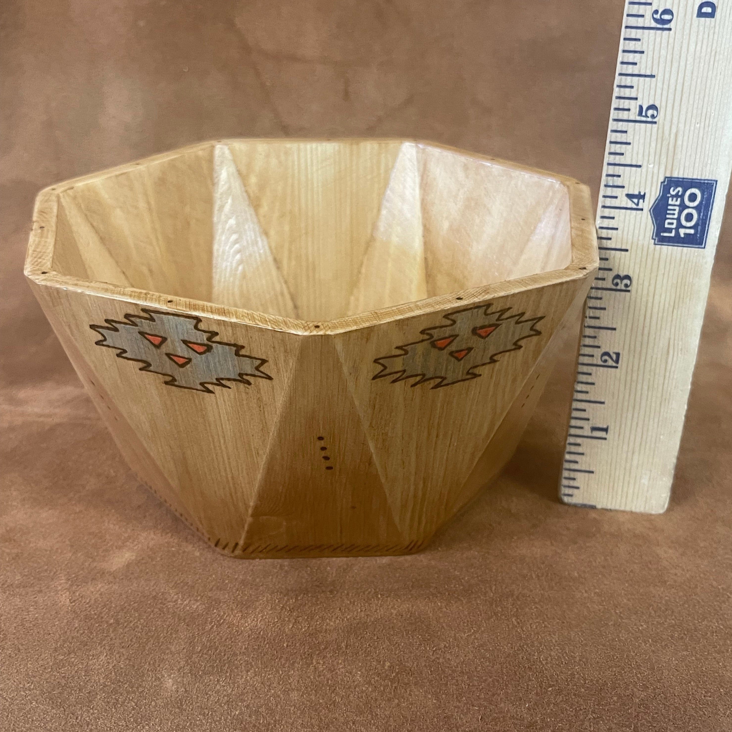 Native American Handmade Wood Burned Bowl