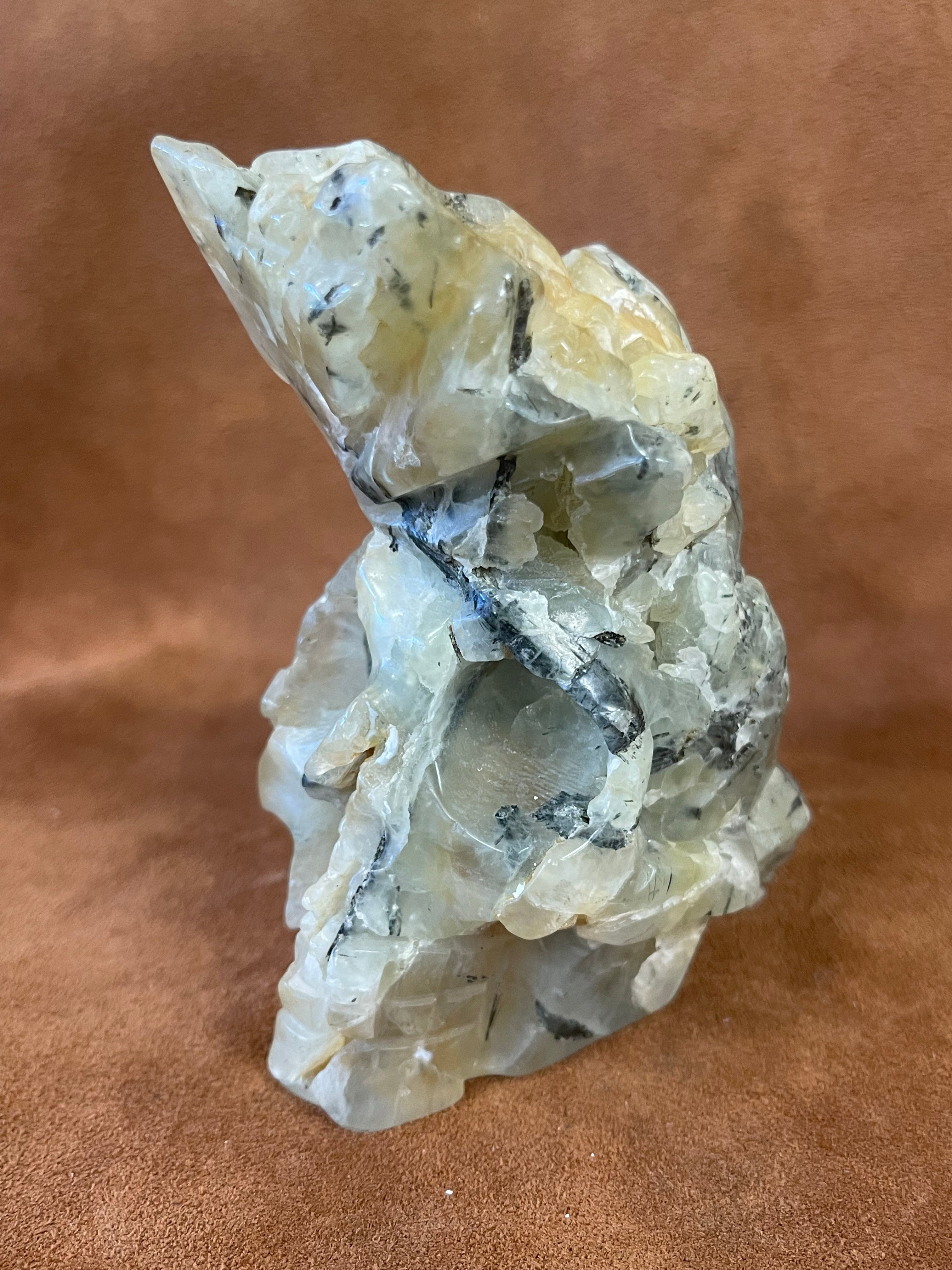 Prehnite Gemstone Skull