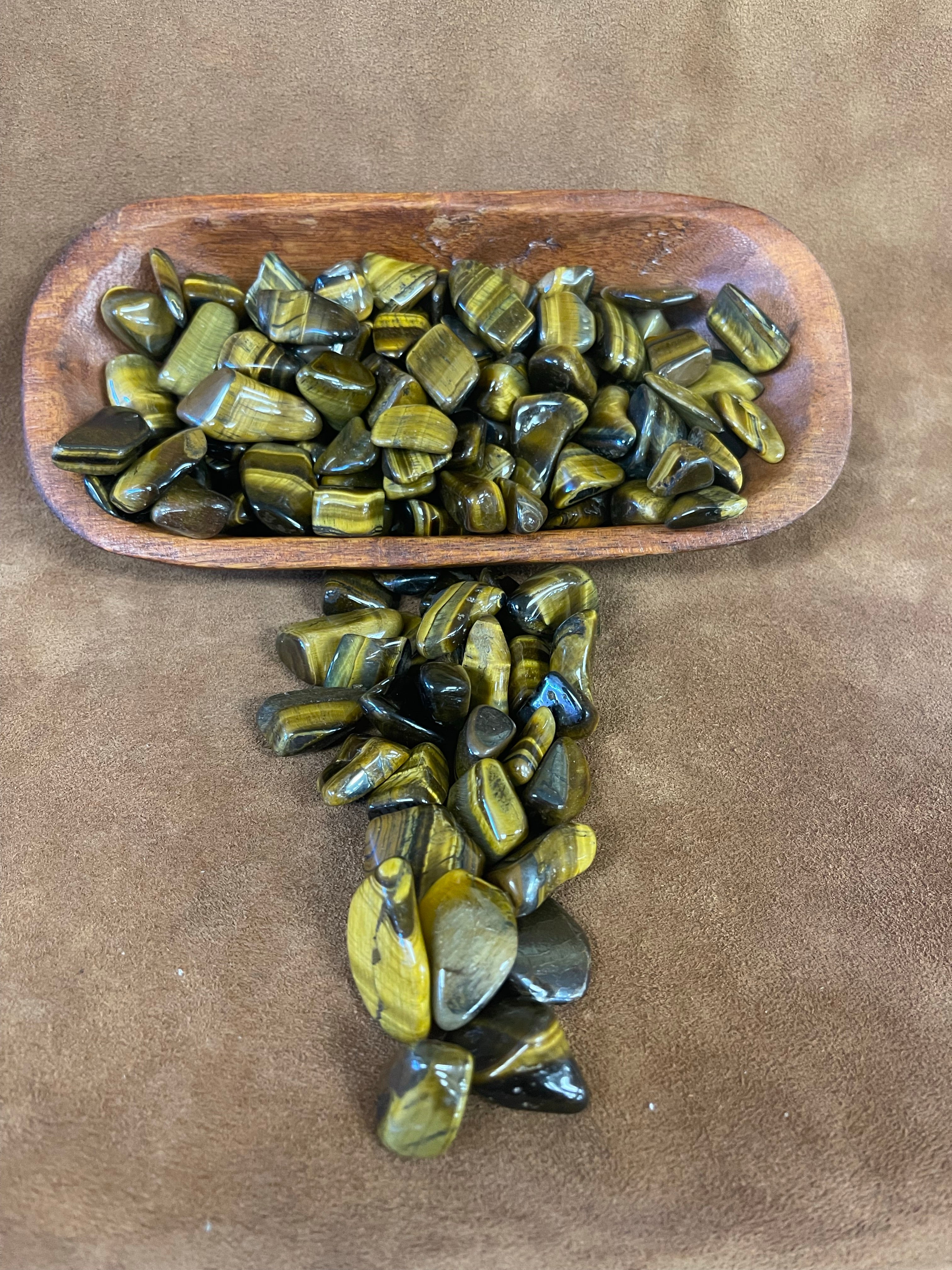 Tiger eye tumbled stone
