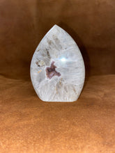 Clear quartz w/ pink amethyst druzy