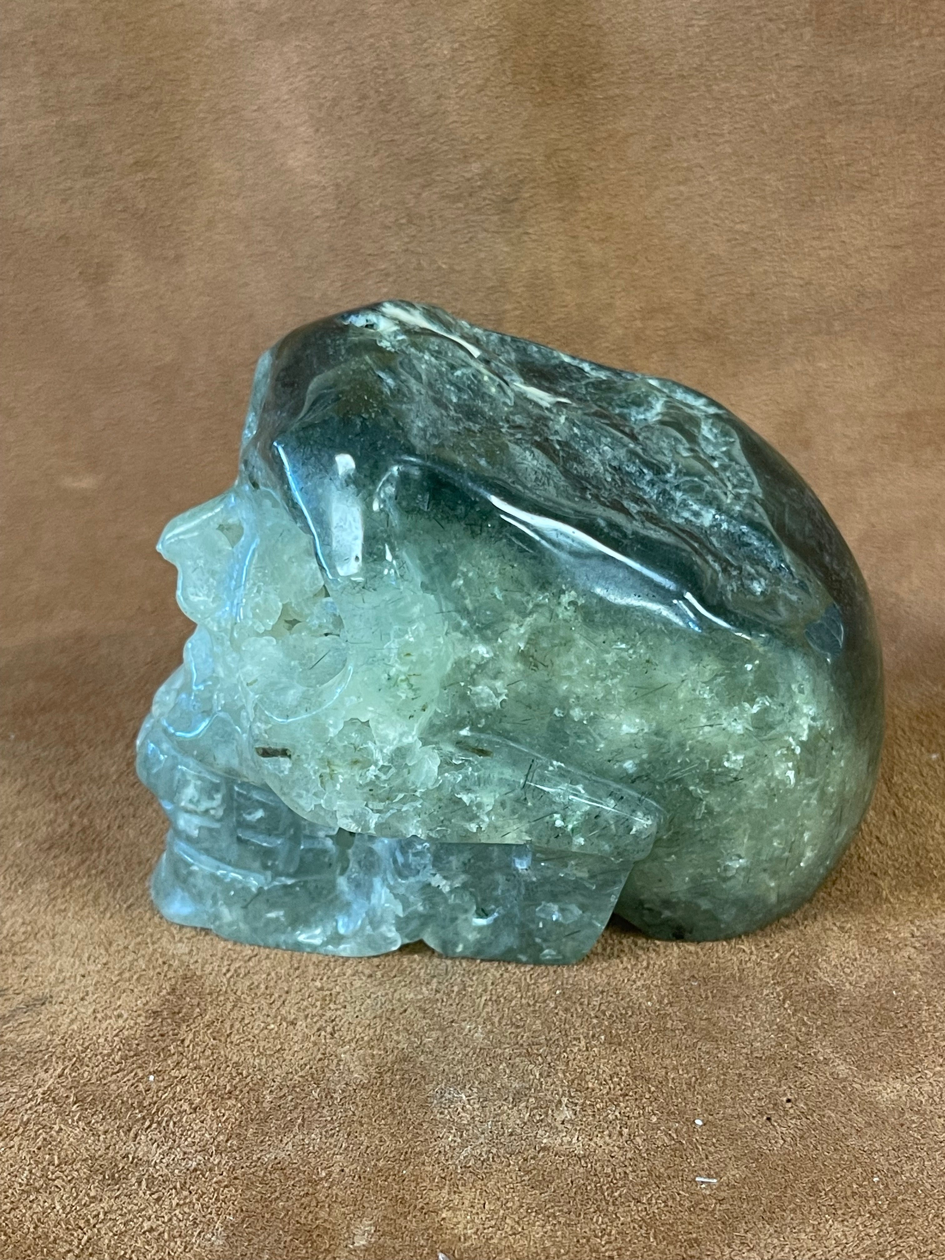Prehnite skull