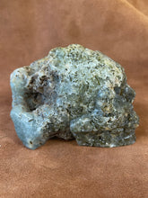 Prehnite Gemstone Skull
