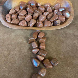 Red goldstone tumbled stones