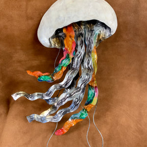 White Elegance Jellyfish Aluminum & Capiz Wall Art