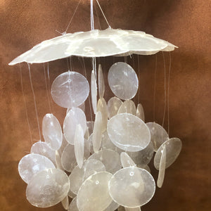 White 12 Inch Capiz Chime For Home Decors
