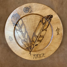 Native American Wood Plate Handmade