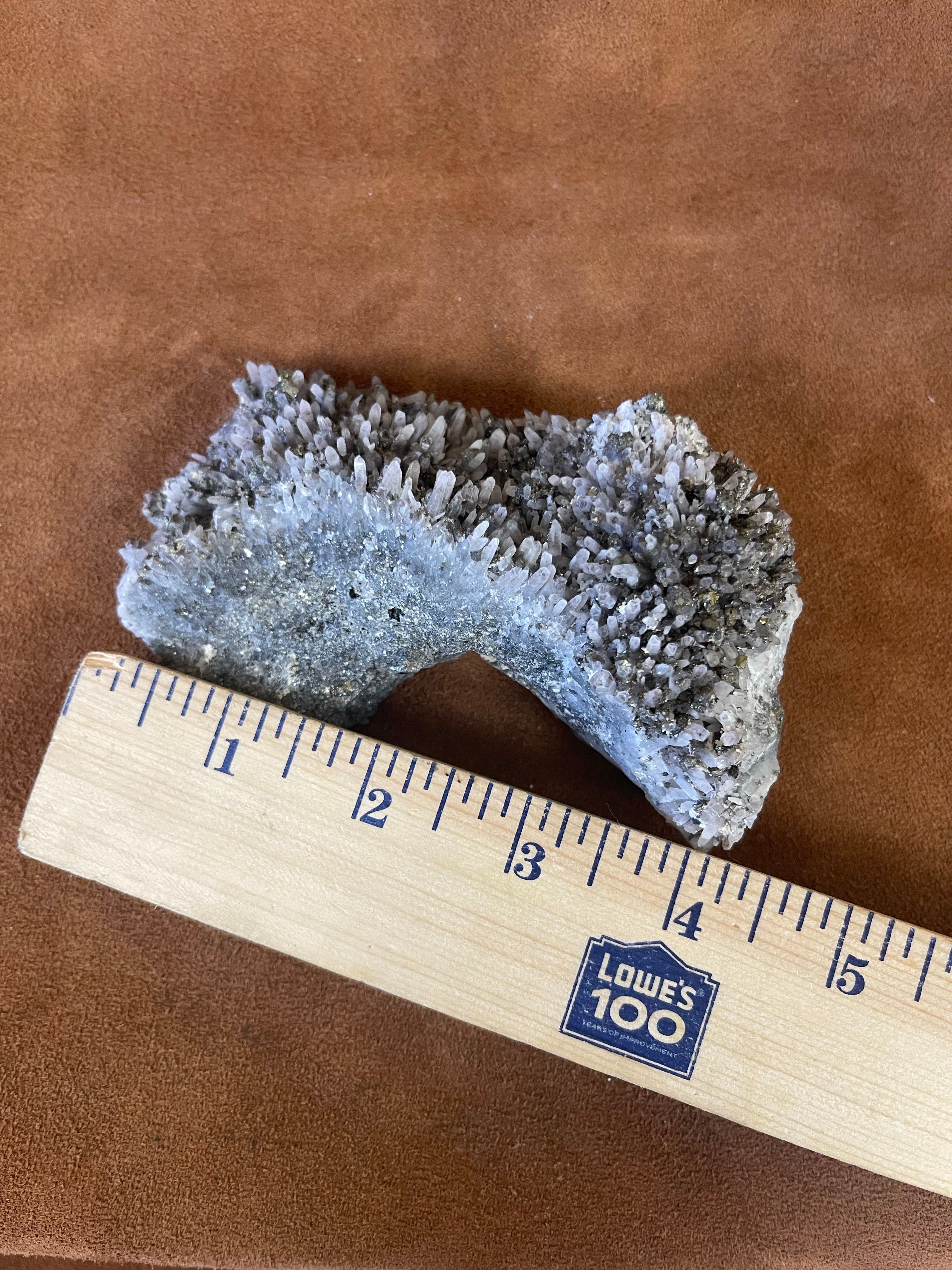 Quartz on pyrite specimen