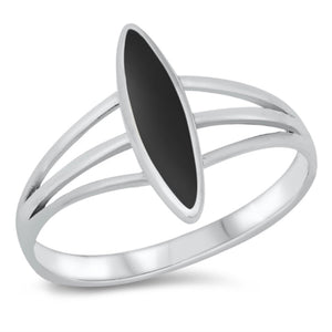 Sterling Silver Ring Black Onyx Size 9