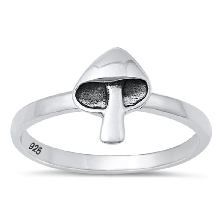 Sterling Silver Ring Mushroom Size 8