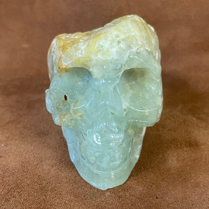 Prehnite Gemstone Skull # 6