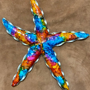 Colorful Aluminum Starfish Wall Art