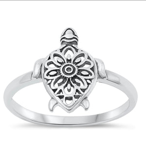 Sterling Silver Ring Turtle Size 7