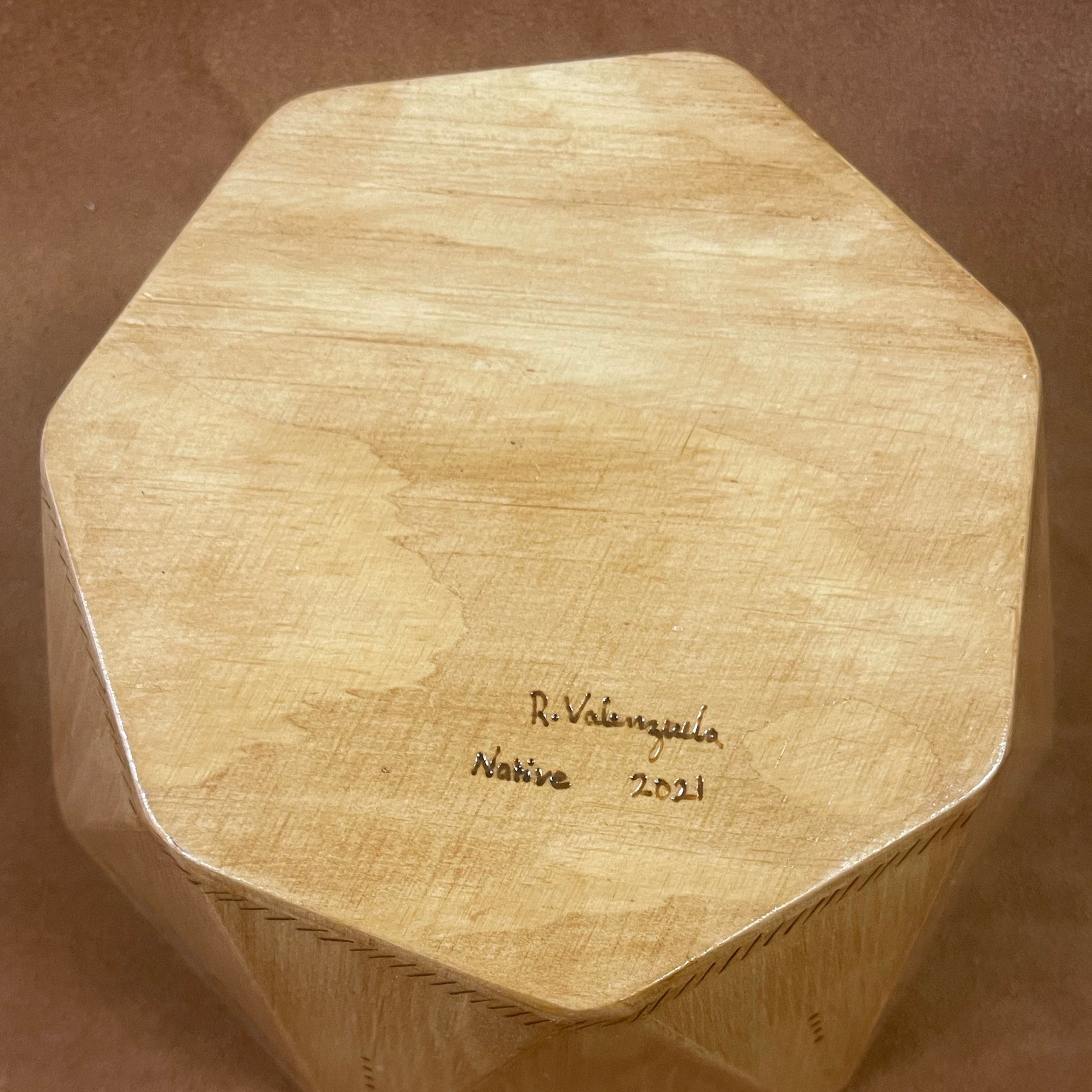 Native American Handmade Wood Burned Bowl