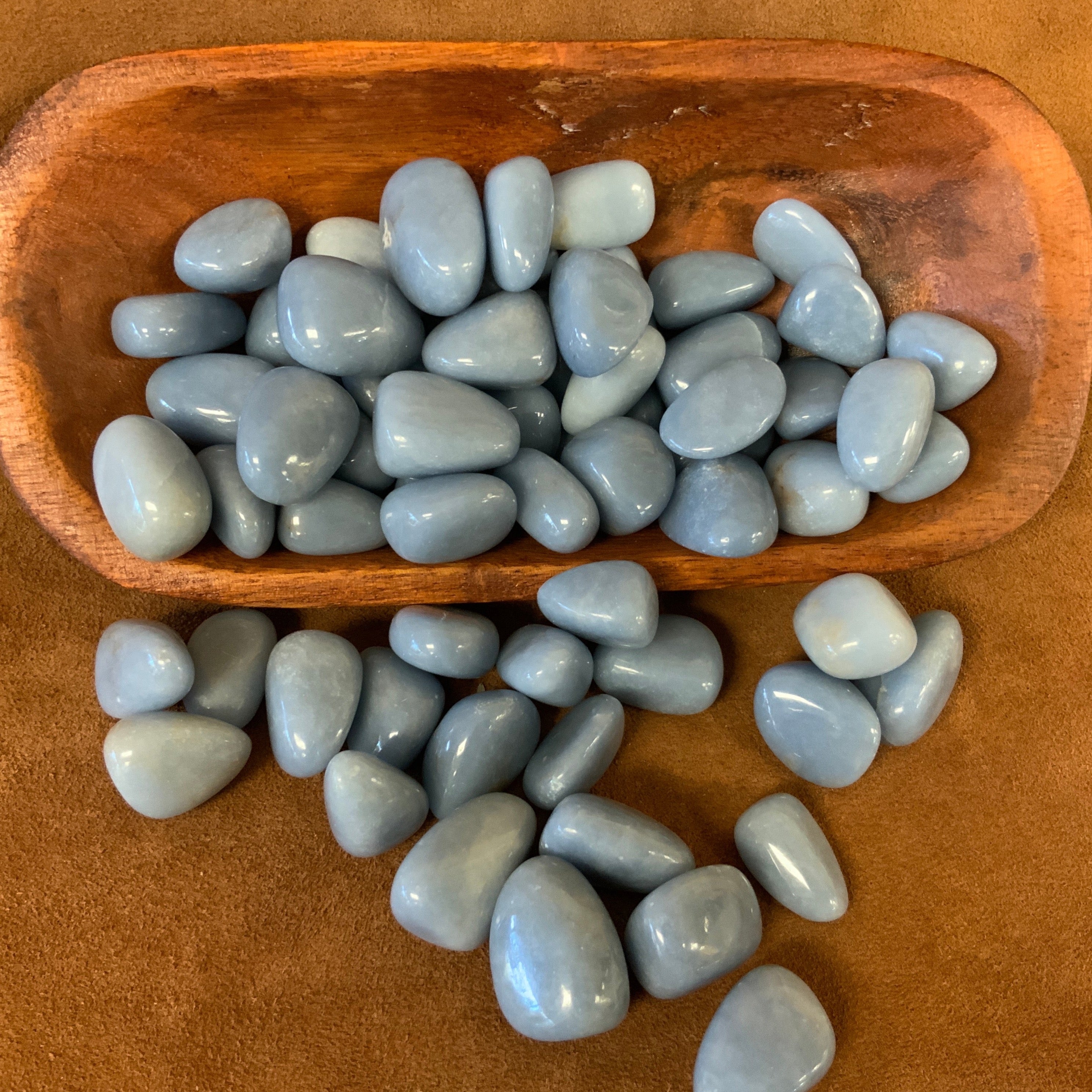 Angelite tumbled stones