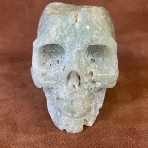 Prehnite Gemstone Skull